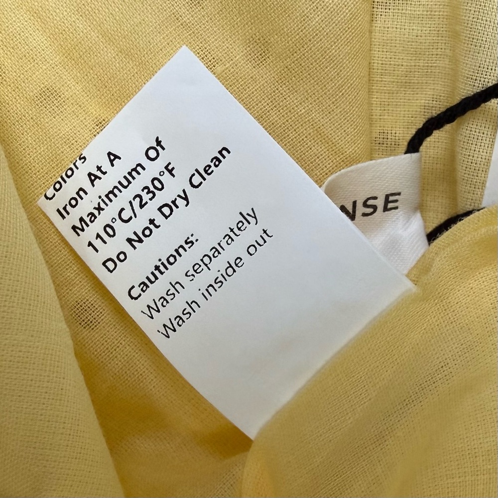 Commense Yellow Cotton Eyelet Maxi Dress XS Backless Adjustable Straps NWT - Picture 11 of 12